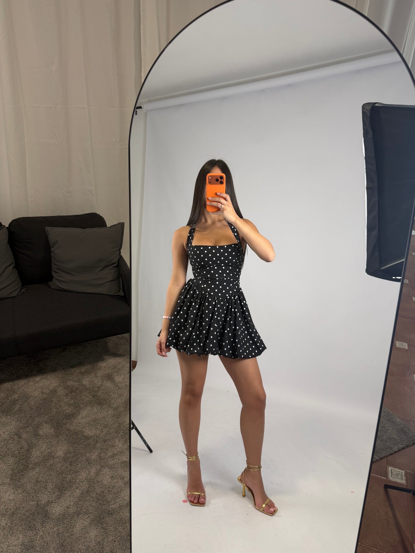 dress pois nero