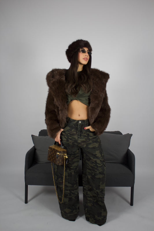 pelliccia teddy marrone